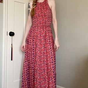 Pink floral maxi dress